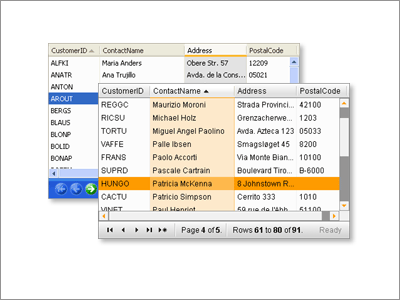 ASP.NET server control with AJAX support to display data in a tabular format.